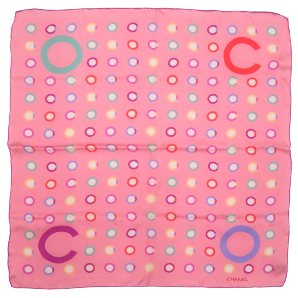 Chanel Logo Scarf, Silk, Pink, 0658CHANEL